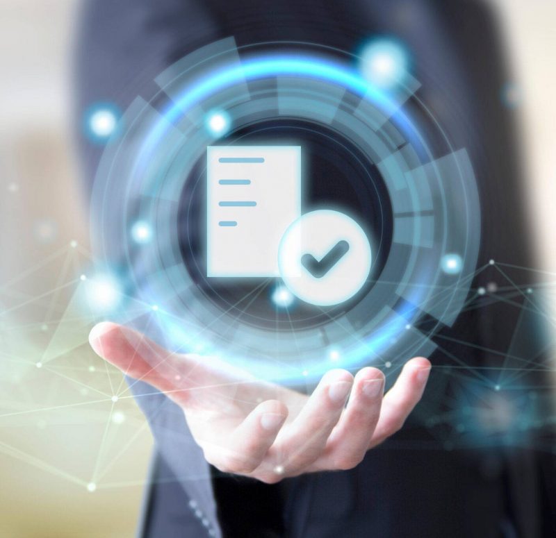 businessman hand with digital legal document approve concept T1MA6N businessman hand with digital legal document approve concept